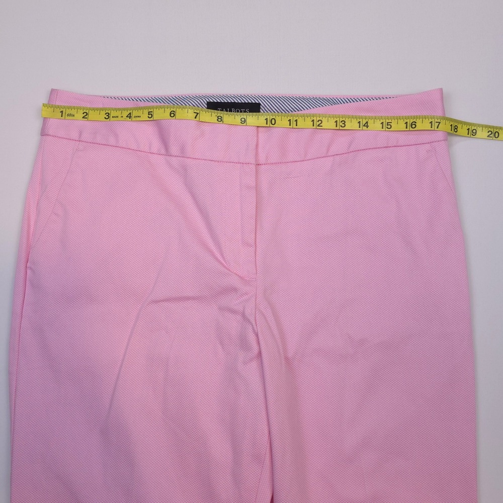TALBOTS Pink Slim Crop Pants 10 Cotton Blend Textured Pique Pucker Classic - Picture 6 of 12